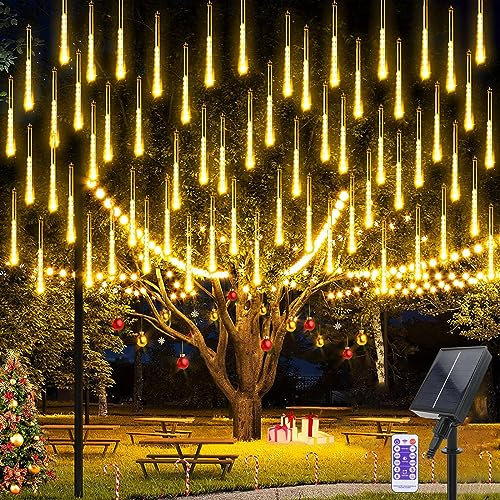 Micacorn Luci Della Pioggia di Meteore, 10 Tubo 240 LED Meteor Solari Luci di Natale con Telecomando, Impermeabile Doccia Pioggia Luci Stringa per Festa di Nozze Decorazione All'aperto