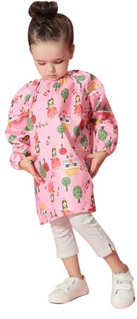 Toyvian Delantal De Pintura Impermeable Para Niños Con Mangas Largas Bata De Arte Infantil Reutilizable Y Transpirable Para Manualidades Y Protección De Ropa Talla M 19.68X16.92In