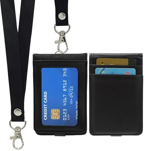 EuAcesry Porta Tarjetas Identificativas, Funda Tarjeta Portatarjetas Identificación Transporte, Fundas de Tarjetero Identificativas Colgante Vertical Titular de la Insignia Porta Credenciales