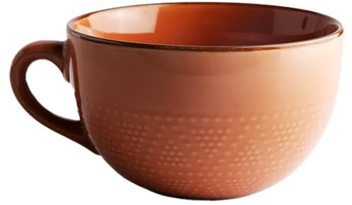 Taza de Café Grande, 700 ml Tazas de Café de Cerámica, Cuencos de Cereales de Porcelana con Asa, Tazas para Capuchino, Tazas de Té, Tazza da Cappuccino Grande, para Sopa Caliente, Familiares (Rojo)