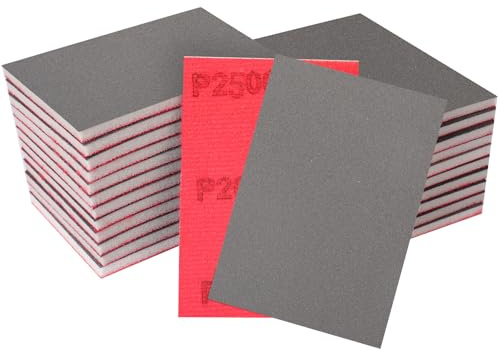 STEBRUAM 24 Éponges à Poncer,Grain 2500 (70x100 mm) – Lot de Papier de Verre Humide/Sec pour Ponçage
