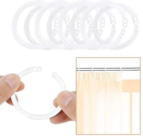 100 Stücke Gardinenringe,Dauerhaft Vorhangringe Typ O Duschvorhang Ringe Plastik Curtain Rings Wiederverwendbar Vorhang Ringe Gardinen Stange,für Die Meisten Gardinenstangen (Weiß)