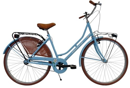 CICLI DANTE - Bicicletta donna da città per passeggio Olanda 26, classica stile retrò ad una velocità particolari miele (Azzurro pastello)