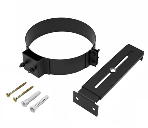 raik Rauchrohr/Ofenrohr Rohrschelle mit Abstandshalter für doppelwandige Rauchrohre Izoker Durchmesser 150 mm mit Außendurchmesser 175 mm Stahlblech Schwarz SH30008226-sw