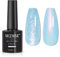 MIZHSE Gel Nagellack Blau Shimmer Pearl Effect Farbgel Für Gelnägel Mit Thread Shell UV Gellack 10ml*1 Soak Off LED Lampe