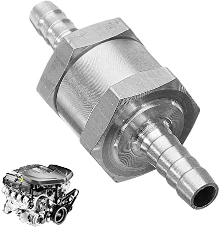 Voiakiu Válvula combustible, combustible desechable 6/8/10/12, válvula antirretorno, aluminio plateado para combustibles diesel, coches, helicópteros, barcos, motocicletas
