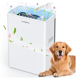 AMEIFU Air Purifiers for Home, Bedroom, Dorm & Large Room up to 2300sq.ft, H13 True HEPA with PM 2.5 Air Quality Display, Air Cleaner with Washable Pre-Filter for Pets Hair, Dander, Smoke, Pollen