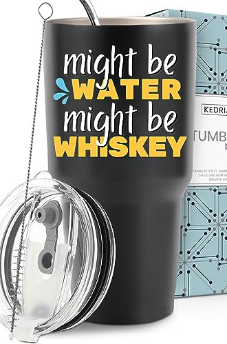 Funny Might Be Whiskey Tumbler 30oz, Fun and Unique Presents for Drinkers, Adult Humor Cups, Drinking Themed Gag Gifts, Ideal Present Picks for His Birthday, Father's Day, Christmas, Gift Ready