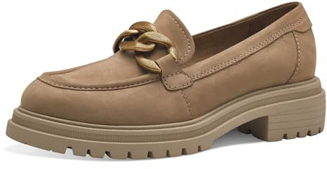 Tamaris Damen Slipper Leder bequem; Camel, EU 41