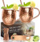 LINALL Moscow Mule becher- 2er Set kupferbeschichteter Edelstahlbecher 550ml für gekühlte Getränke - Kupfer