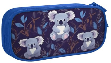 ZHONGSK Trousse à crayons de grande capacité avec compartiments à fermeture éclair, joli koala | Organiseur pour garçons et filles et adultes, bleu, Taille unique, Organiseur d'emballage