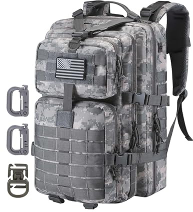 Hannibal Tactical Molle Assault Pack - Zaino tattico militare da campeggio, da 3 giorni, Large