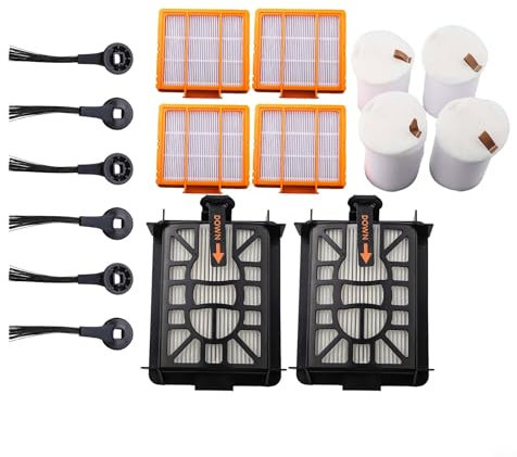 FUBESK Kit de pièces de rechange pour aspirateur Shark AI Ultra 2 en 1 pour RV2600WSEU RV2500SEU – 16 pièces avec filtres et brosses latérales