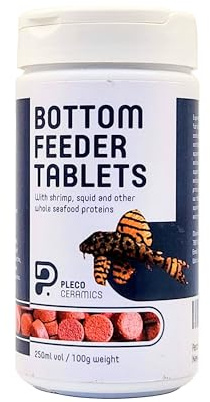 Plecoceramics Protein Wafers Universal Fish Food for Aquarium Fish - Turtle, Goldfish, Catfish - Algae Wafers for Bottom Feeders - Protein Pellets (3.53 oz / 100 gr)