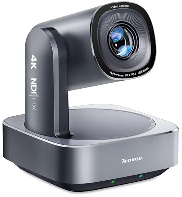 Tenveo 4K NDI PTZ-Kamera, AI Humanoid & Face Auto-Tracking, 20X Optical+8X Digital Zoom, USB3.0/HDMI/LAN PoE IP Live-Streaming-Kamera für Kirchengebeten Broadcast-Veranstaltungen Videokonferenz
