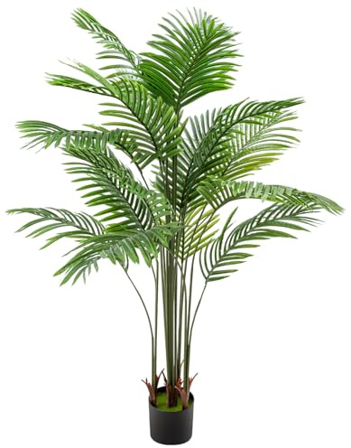 JF HOME BLISS Artificial Palm Tree with Weighted Cement Pot Premium Faux Palm Plant for Indoor Outdoor Home Office Decor, Modern Farmhouse Tropical Floor Plant No Maintenance Home Office Décor (180cm)