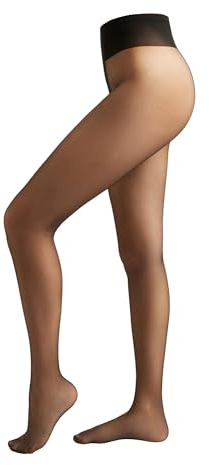 CALZEDONIA Woman's Sheer Essential 20 Denier Tights in Black, Size S