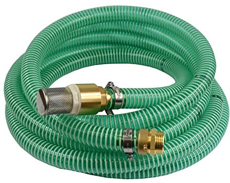 1 Zoll Saugschlauch Druckschlauch 25mm Innendurchmesser mit Saugkorb, Rückschlagventil + 1 AG Doppelnippel (1m), Ansaugschlauch Gartenpumpe, Schlauch (10m)