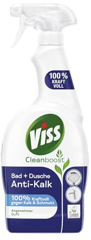 Viss Cleanboost Reiniger Spray Bad+Dusche Anti-Kalk Reinigungsmittel für strahlenden Glanz wirkt 100% kraftvoll gegen Kalk und Schmutz 750 ml
