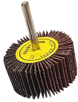 (5/10/20 Stk.) Set Lamellenschleifer 40 mm x 20 mm 6 mm Griff Schleifköpfe für Bohrmaschinen Fächerschleifer Körnung 40-120 wahlbar, für Metall und Holz (10, P60)