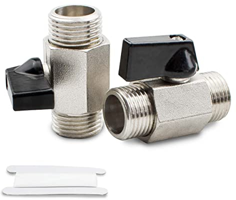 Bwintech 2 Pz 3/8 BSP Maschio x Maschio nichelato Ottone Mini Valvola A Sfera Valvola di Stop