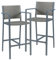 casa.pro Outdoor Barhocker 2er Set Avise Barstuhl mit Lehne bis 150 kg Aluminium Gartenstühle 113 x 56 x 56 cm Garten-Barhocker wetterfest Polyrattan Anthrazit/Dunkelgrau