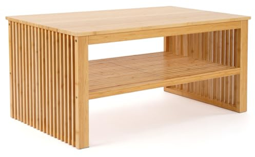 MY FAT GORILLA Couchtisch - Bambusholz - Wohnzimmertisch - Sofatisch - 98x55x46 cm - Braun