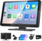 TOUTBIEN 9 Autoradio mit Kabelloses CarPlay & Android Auto, 4K Dashcam Loop-Aufnahme, 1080P Rückfahrkamera, MirrorLink, GPS Navigation, Sprachassistent, Bluetooth Freisprecheinrichtung, 64GB Karte