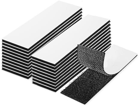 20 Pièces Scratch Autocollant Double Face, 2 x 10cm scratch Autocollant, Noir Scratch Double Face scratch, Bande scratch Autocollant Réutilisable pour Mur,Sol,Métal,Plastique,Ménage,Bricolage