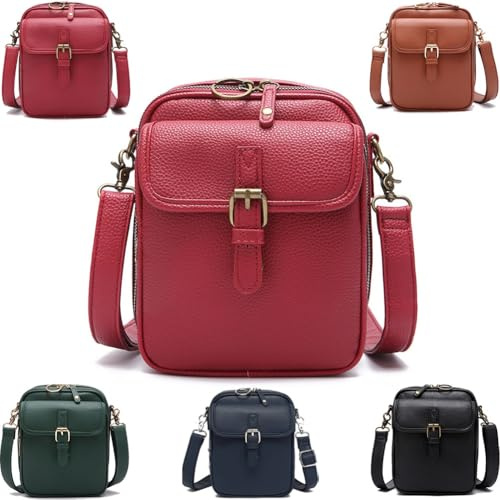 Seymal Sac Bandoulière en Cuir, Sac à Bandoulière Vintage Grande Capacité, Petit Sac Messager for Femme