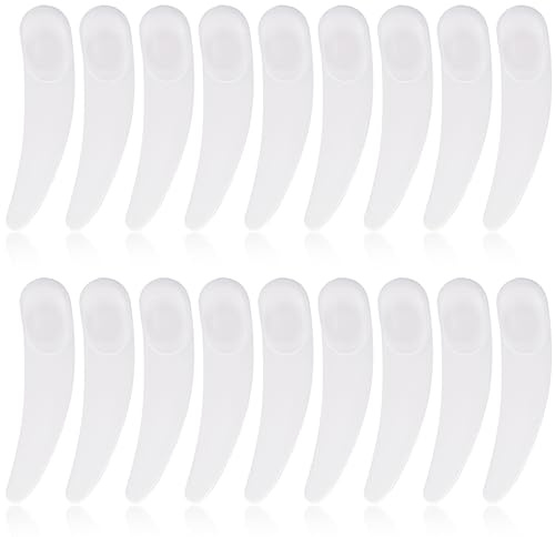 120 PCS White Cosmetic Spatulas, Mini Plastic Curved Makeup Scoop for Mixing and Sampling, Mini Makeup Scoop Spatula for Mixing and Sampling Skincare, Skin Care Facial Cream Mask Spatula