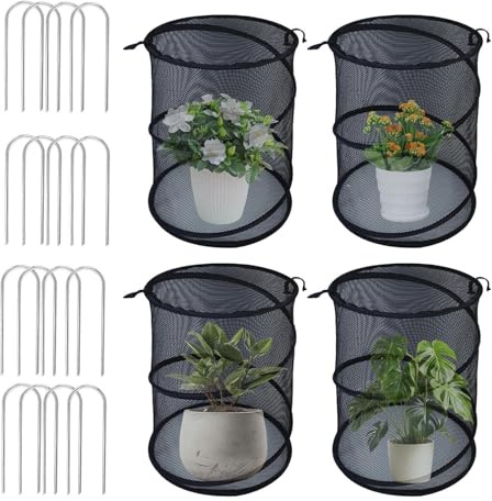 Tisujune Mesh Plant Cover | Pop Open Garden Plant Mesh Cover - Foldable Cage Animals Barrier Fly-Proof Guard for Blueberry Bushes Vegetables Fruits Flowers