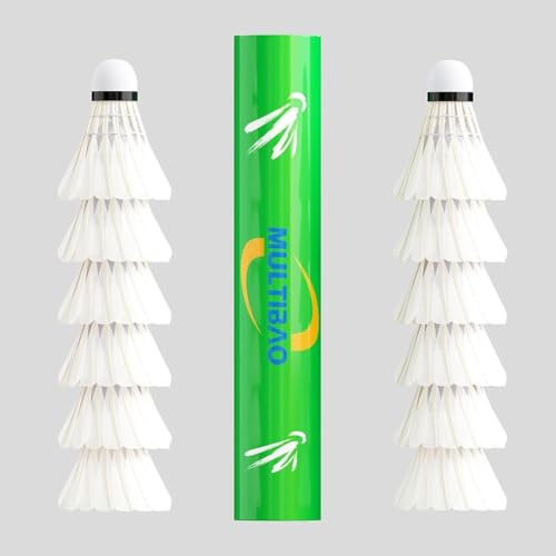 Multibao 12-Pack Professional Badminton Shuttlecocks Duck Feather With Great Durability Stability and Balance, Suitable for Training Family Outdoor Sports (Model: TL555)