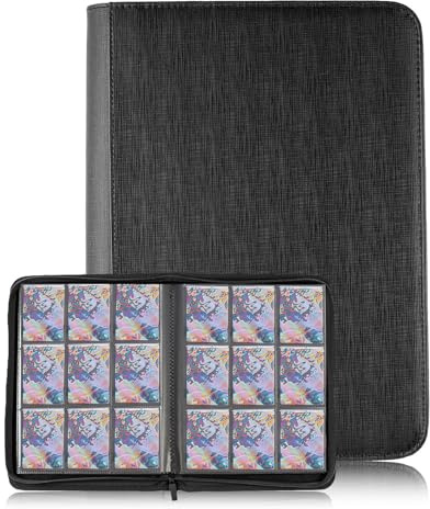 Mauchuu Trading Card Binder 9 Pocket, Card Binder with Zipper, 360 Card Holder Collection Album Folder for TCG MTG, Games Sports Photos, Black