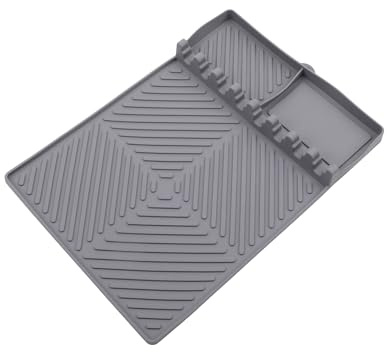 Amig - Vassoio in Silicone per Griglia Laterale di Barbecue - 40 x 29 cm - Grigio - Tappetino per Utensili da Barbecue - Facile Pulizia - Mod. AM14