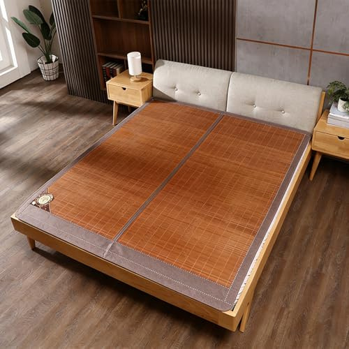Estera de Bambú Plegable Doble Cara Colchón de Verano Fresco, Esterilla de Ratán Transpirable para Cama Dormitorio, Estera De Bambú Plegable De Doble Cara para Cama,(70 * 190cm/27.5 * 74.8in)
