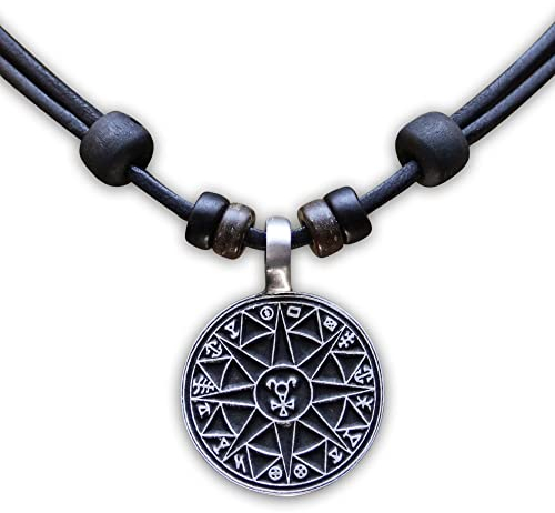 HANA LIMA Lederkette Halskette Schutzamulett Herren Damen Metallanhänger