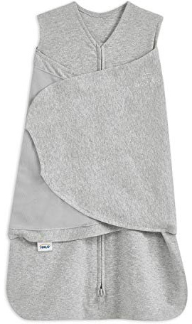 HALO Baby Sleeping Bag Swaddle | 1.5 TOG SleepSack | 100% Cotton, Heather Grey Sleeping Sack For Newborn Babies | Easy Zip Access Nappy Change | Wearable Blanket Grow Bag | Boys & Girls, 4-6 Months