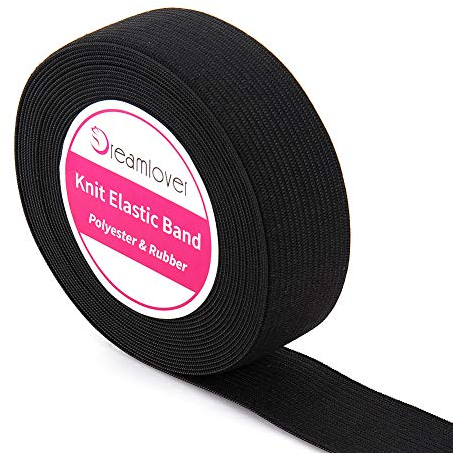 Dreamlover Schwarz Flache Gummiband, Breite Gummiband zum Nähen, 25mm x 5,5m