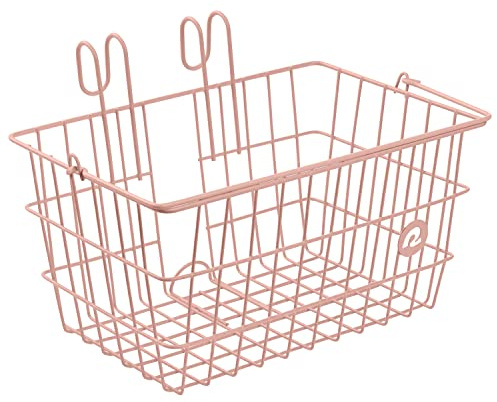 R﻿etrospec Apollo-Lite Lift-Off Front Bike Basket, Lightweight Steel ﻿with Integrated Detachable Hooks and Built-in Handle for Easy Assembly and Portability