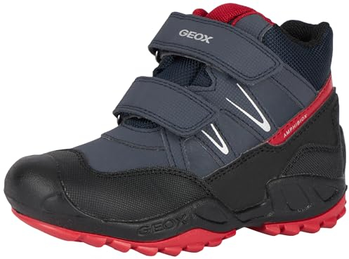 Geox Herren J New Savage Boy B A Sneaker, Navy/RED, 38 EU