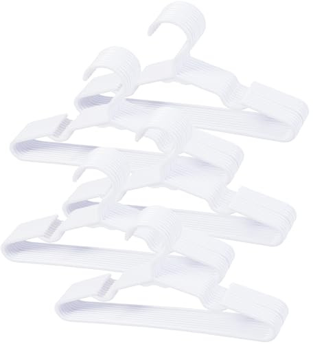 50 pcs White Baby Nursery Closet Hangers,Non-Slip Laundry Infant Pant Hanger for Newborn Clothes,Ultra-Thin Child Coat Hanger for Girl Boy Toddler Kids