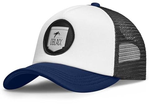 Oblack Trucker Cap Weiß Cap Herren Blue Navy Blau Basecap Herren Kappe Herren mit Schwarz Mütze für Damen Snapback Caps Männer Hut - Baseball Cap