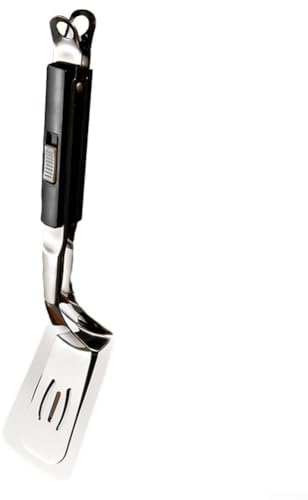 Double-Sided Shovel Clip Stainless Steel Steak Clip Multi-Function BBQ Tong Steak Clamp Multi-Purpose Flexible Cooking Spatula(Black)