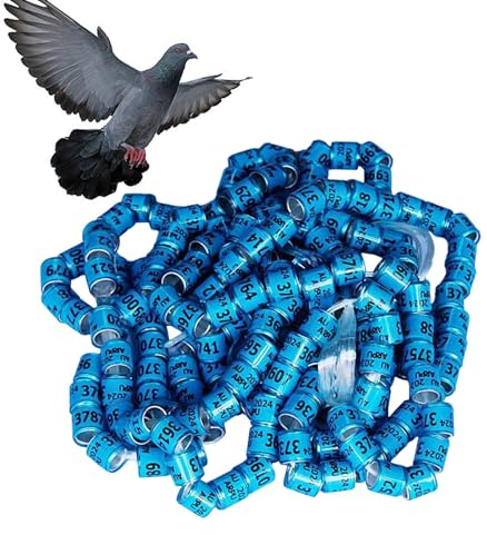 Generic 50Pcs Taubenbänder Ringe,Vogelbeinbänder 2024, Tauben Identifikation Öffnung Fußring, Sichere Taubenringe, Geflügelbeinband, Leicht zu Unterscheiden, Vogelfußringe, für Küken, Enten