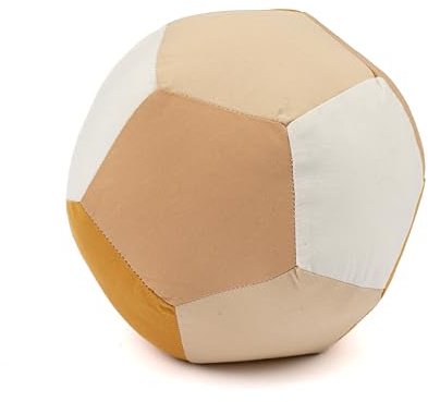 Fabelab Pelota de tela para bebé, mezcla neutra, bola de agarre para bebés, lavable a máquina, pelota infantil en 100% algodón orgánico, pelotas suaves para coordinación de manos y ojos