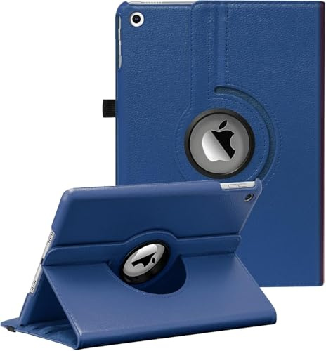World Biz Funda giratoria para 10.2 pulgadas (9ª/8ª/7ª generación, 2021/2020/2019), rotación de 360 grados, función de encendido y apagado automático para Apple iPad 10.2 (azul oscuro)