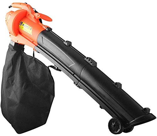 OZBME Práctico soplador de Hojas eléctrico 3 en 1, soplador y Aspirador de jardín: Aspirador y trituradora, con Bolsa recolectora de 35 litros, para el jardín doméstico