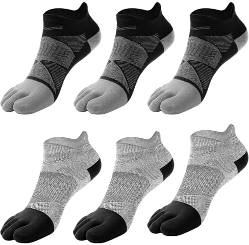 6 Paia Calze con Dita 35-42, Calzini con Dita Separate Donna, Calzini Sportivi Donna, Calze Running Cotone Traspirante, Calzini Corti per Tutte Stagioni (IT, Numero, 35, 42, Regular, Regular, Set B)
