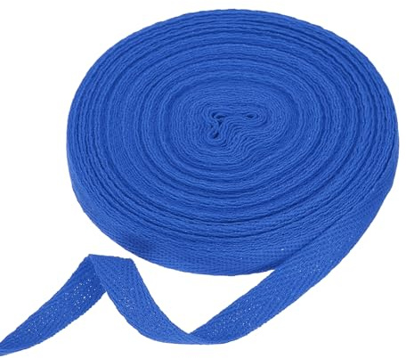 QUARKZMAN Nastro in Cotone Spigato 3/8 di Pollice 11 Iarde Nastro A Spina di Pesce Nastro A Bordo Obliquo per DIY Cucito Regalo Imballaggio Blu Brillante